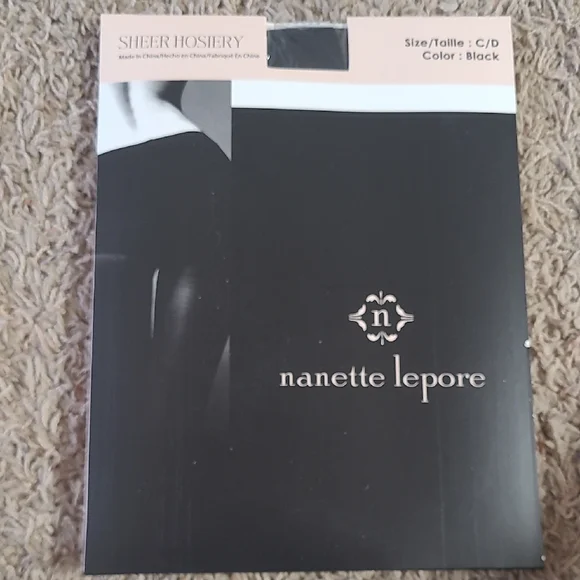 NANETTE LEPORE Sheer Hosiery Black Size C-D - Picture 1 of 6